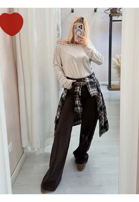 Camicia a quadri marrone