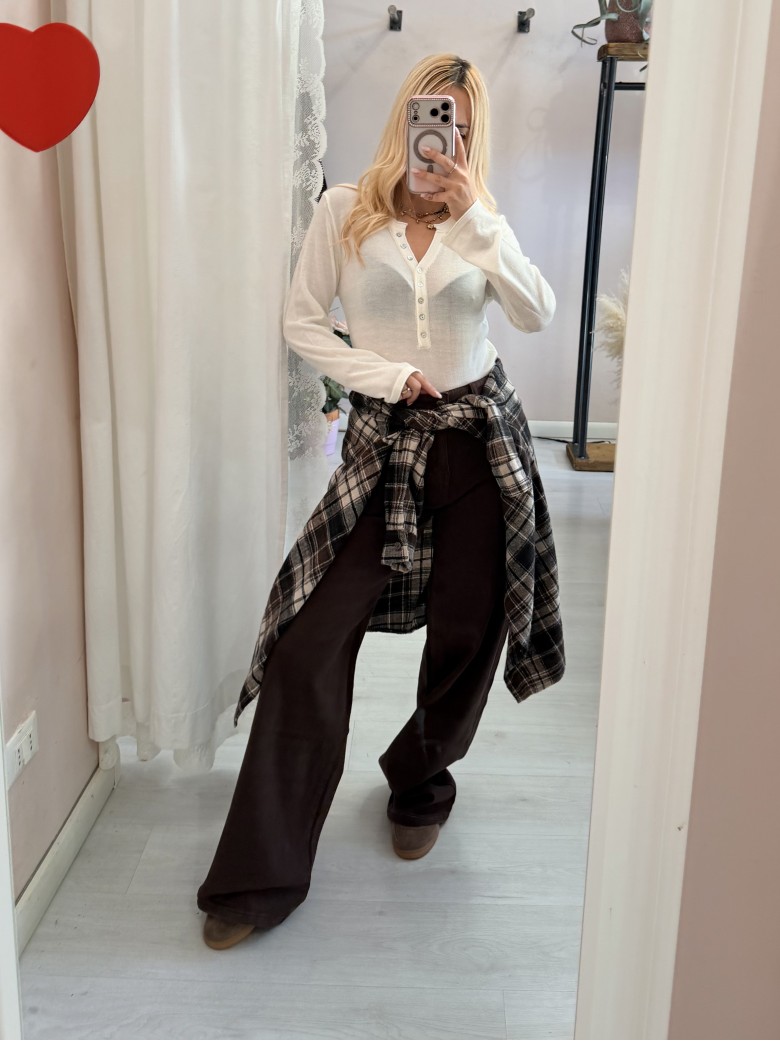 Camicia a quadri marrone
