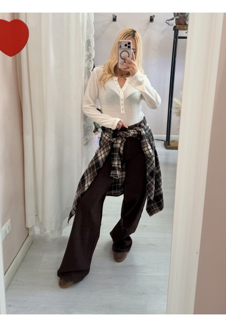 Camicia a quadri marrone