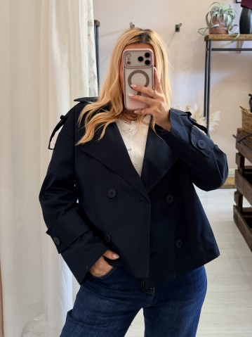 Giacca trench blu