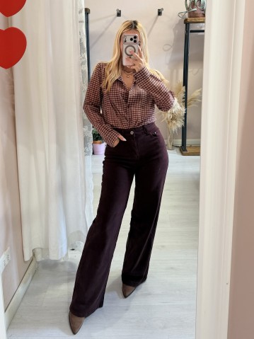 Camicia ISA a quadri bordeaux 2