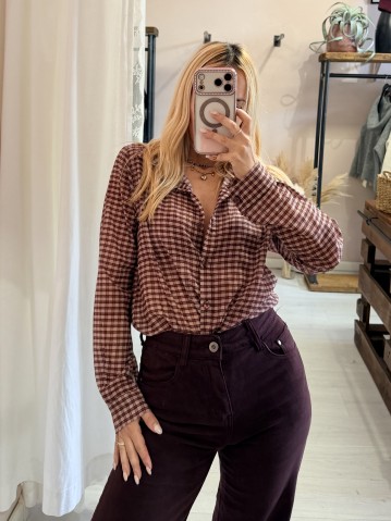 Camicia ISA a quadri bordeaux