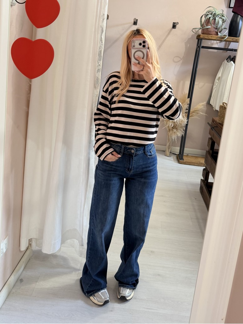 Maglia a righe PARIS 2.0 nere