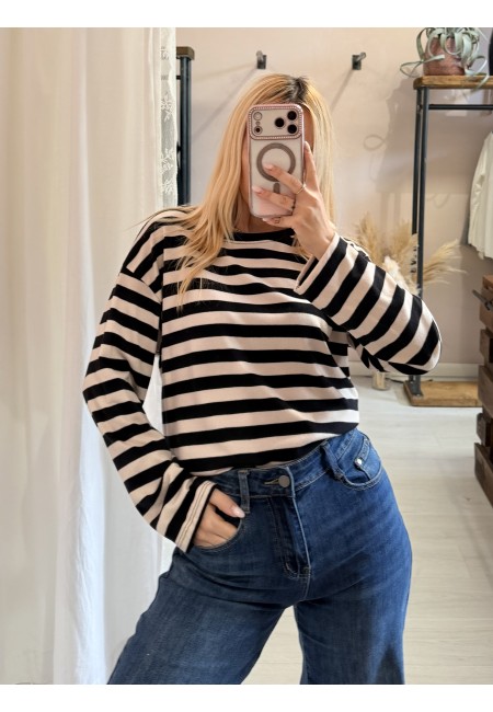 Maglia a righe PARIS 2.0 nere