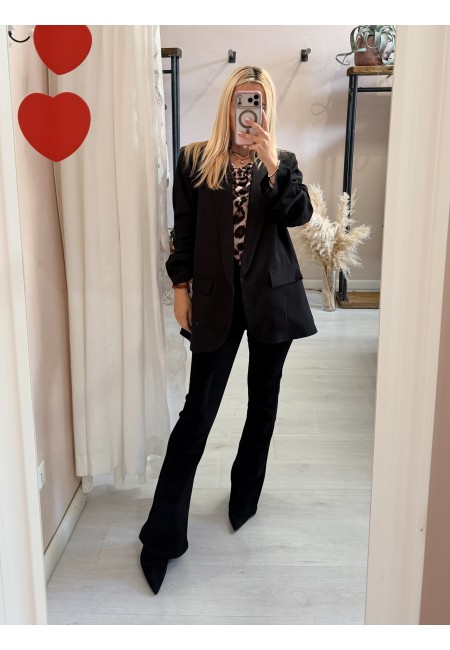 Blazer giacca manica arricciata nera
