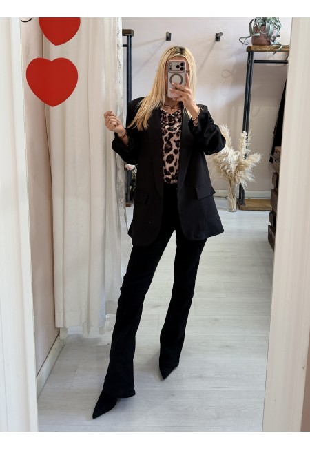 Blazer giacca manica arricciata nera