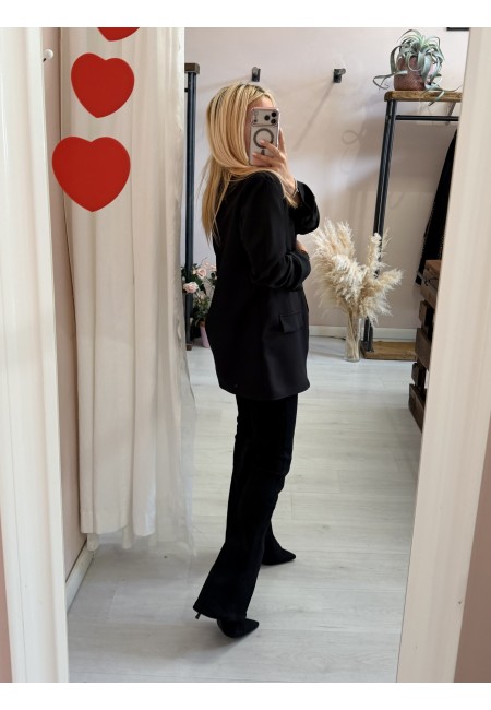 Blazer giacca manica arricciata nera