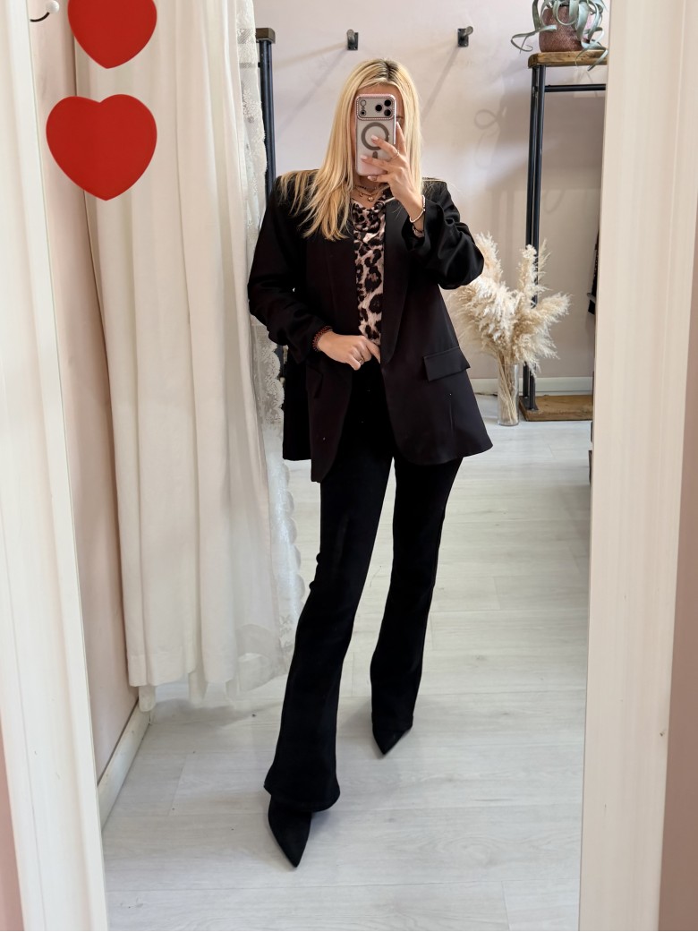 Blazer giacca manica arricciata nera