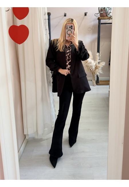 Blazer giacca manica arricciata nera