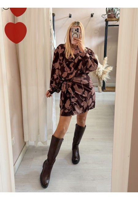 Vestito fiona a portafoglio marrone