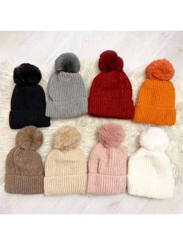 Cappello pon pon vari colori 91658