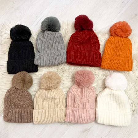 Cappello pon pon vari colori 91658