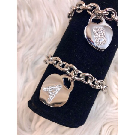 Bracciale iniziale ciondolo a cuore