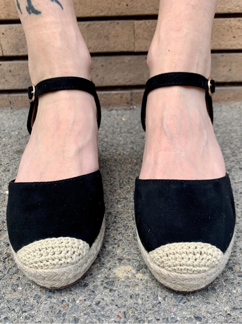 Zeppe espadrillas paglia NERE