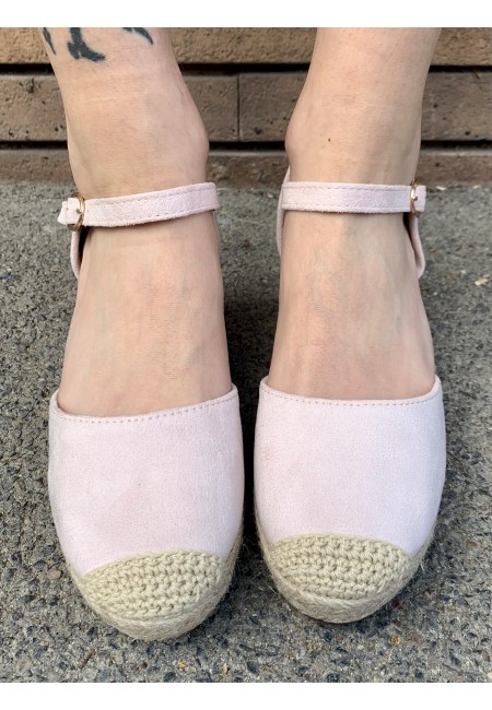 Zeppe espadrillas paglia ROSA