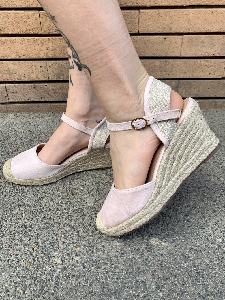 Zeppe espadrillas paglia ROSA
