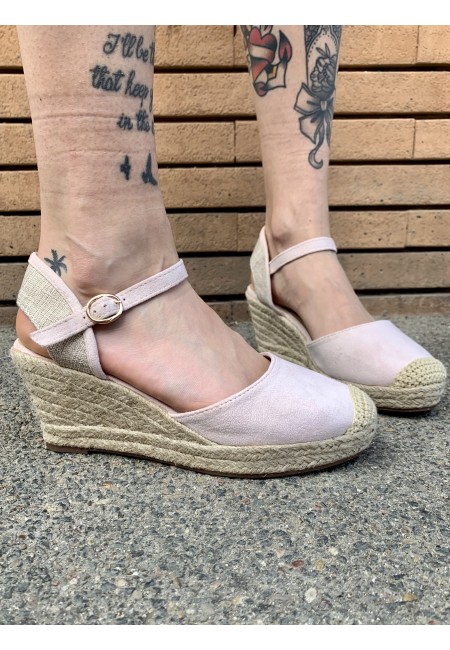 Zeppe espadrillas paglia ROSA