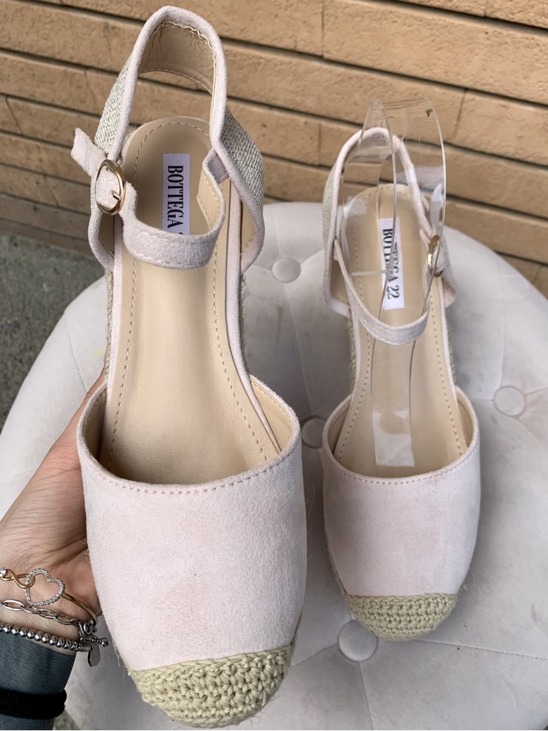 Zeppe espadrillas paglia ROSA