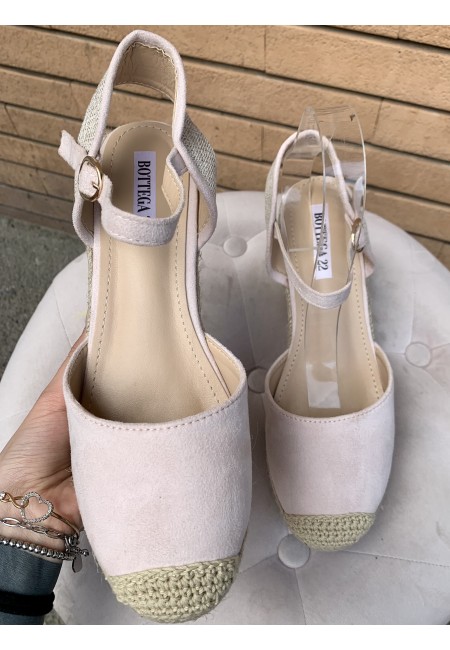 Zeppe espadrillas paglia ROSA