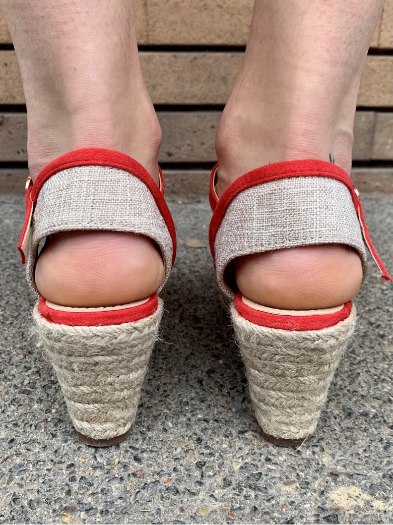 Zeppe espadrillas paglia ROSSE