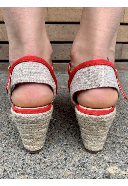 Zeppe espadrillas paglia ROSSE