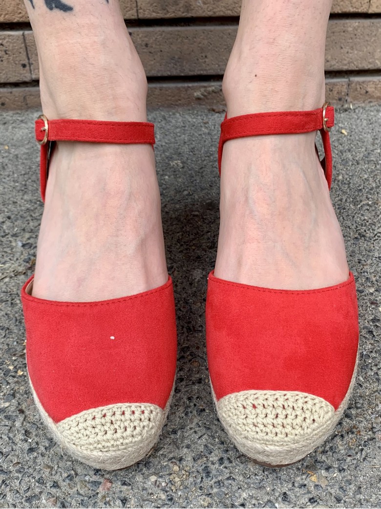 Zeppe espadrillas paglia ROSSE