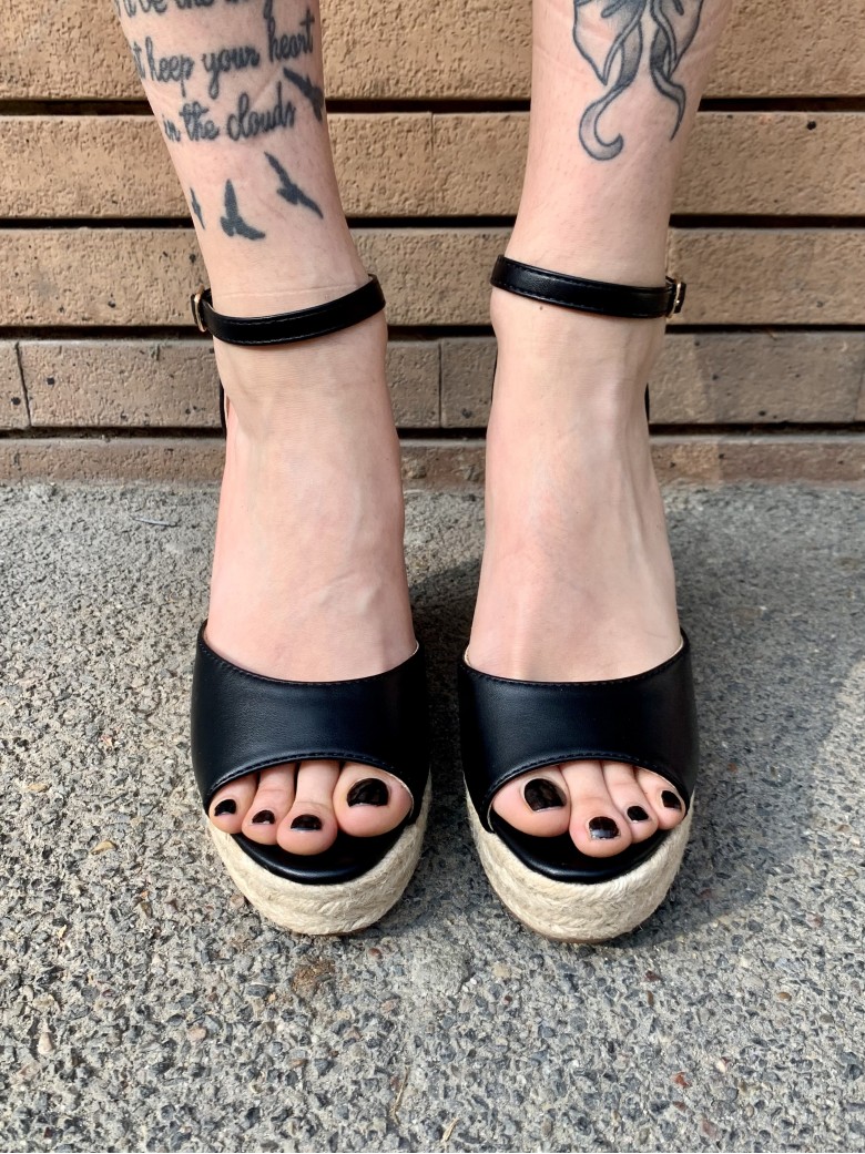 Zeppa paglia eco-pelle NERA