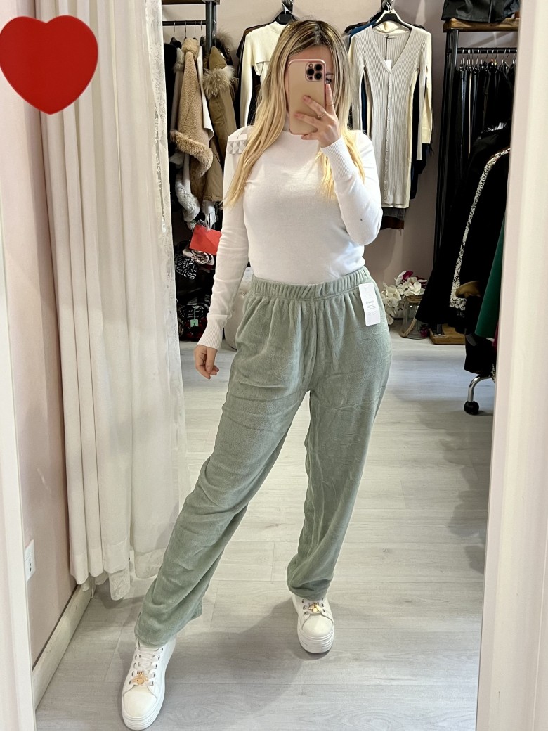 Pantaloni teddy tuta pelosini CALDI felpati...