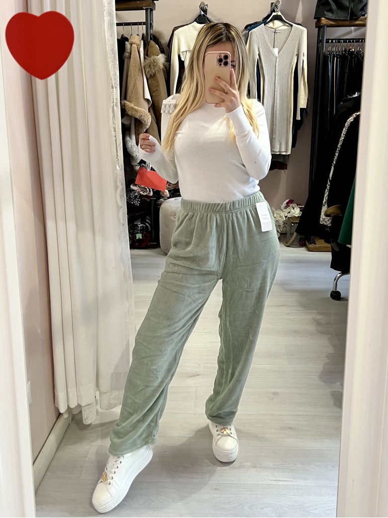 Pantaloni teddy tuta pelosini CALDI felpati...