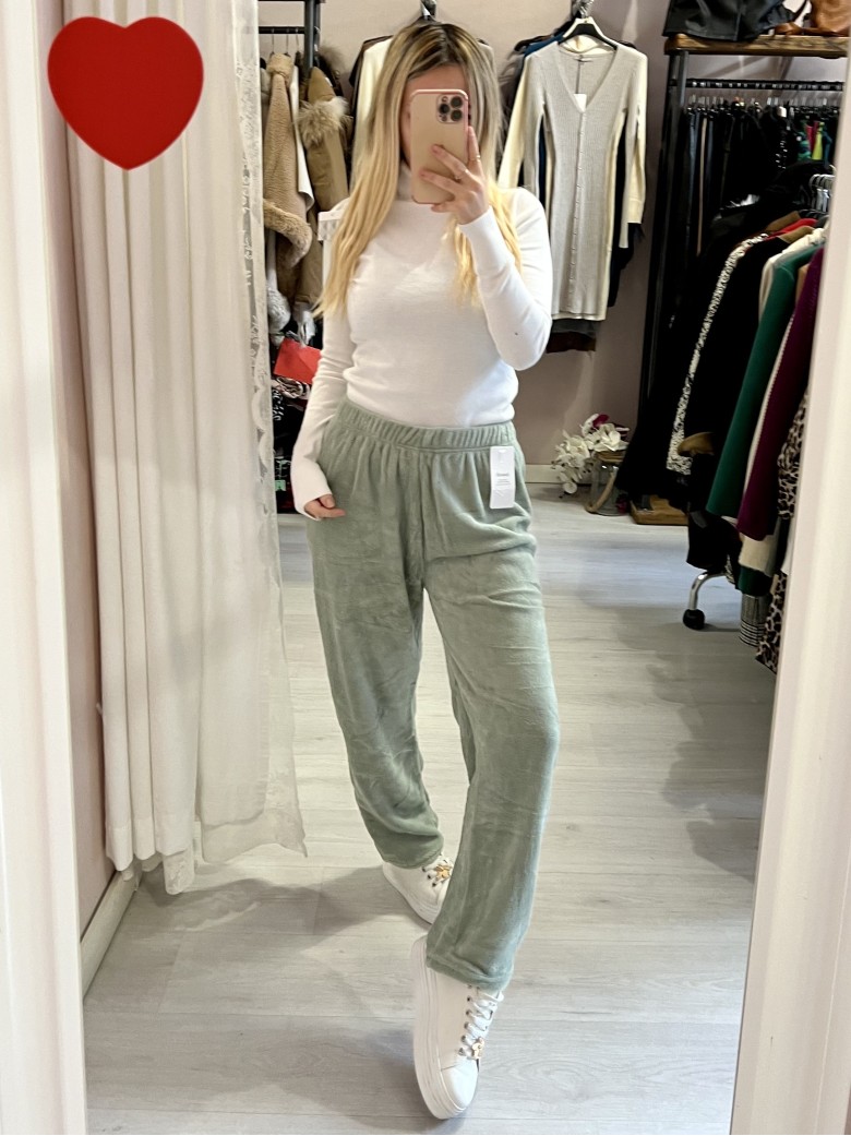 Pantaloni teddy tuta pelosini CALDI felpati...