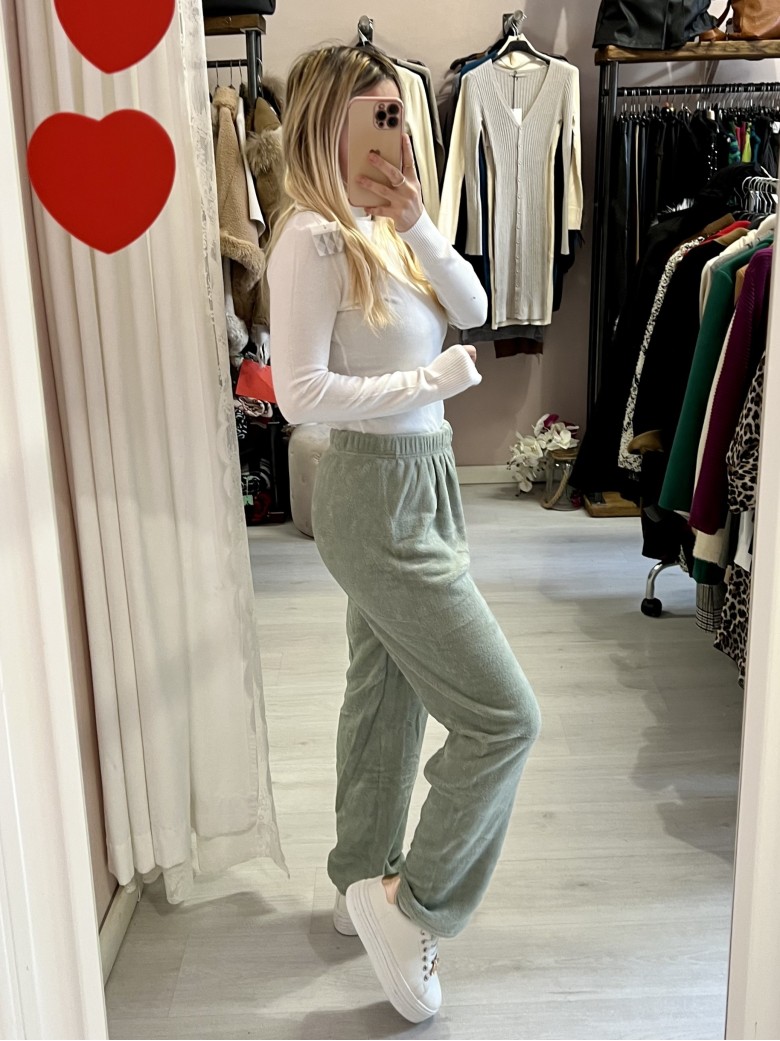 Pantaloni teddy tuta pelosini CALDI felpati...