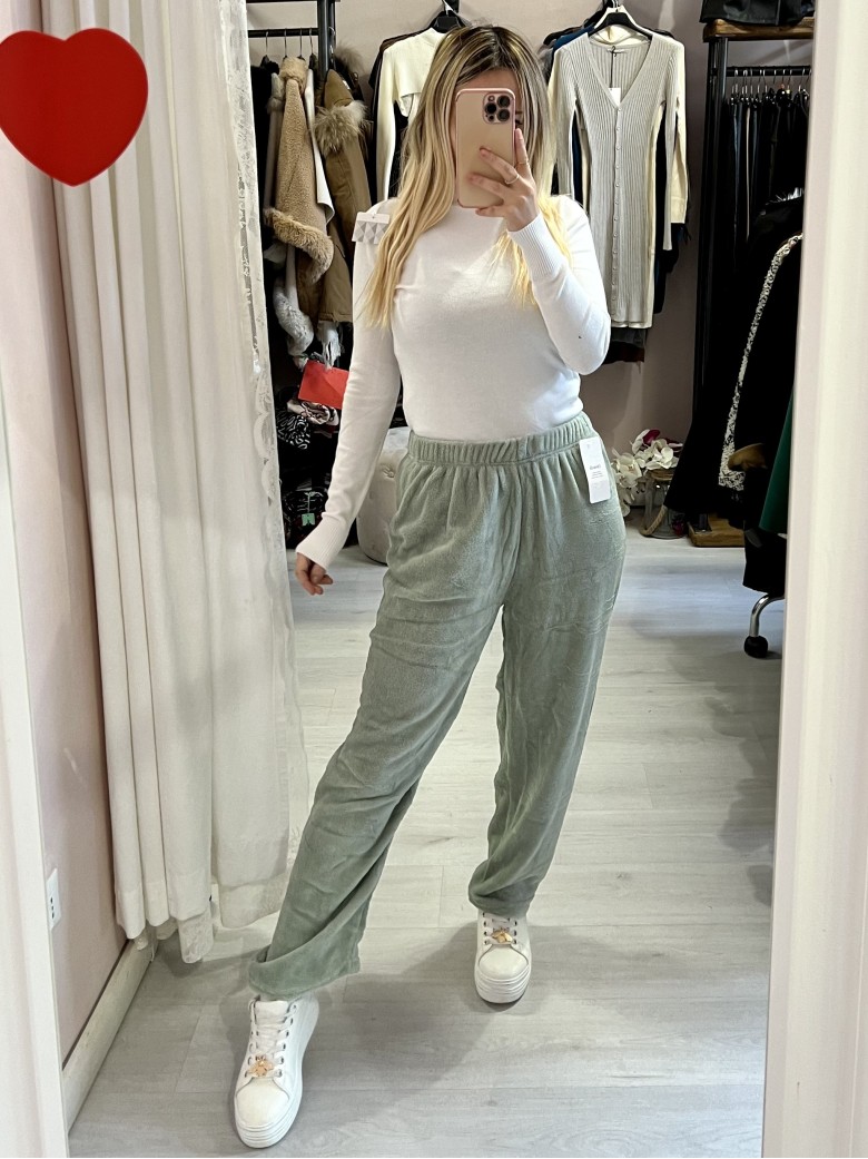 Pantaloni teddy tuta pelosini CALDI felpati...