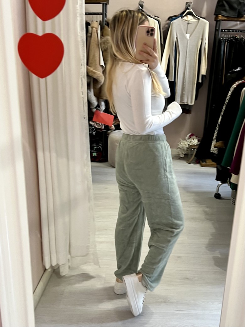 Pantaloni teddy tuta pelosini CALDI felpati...