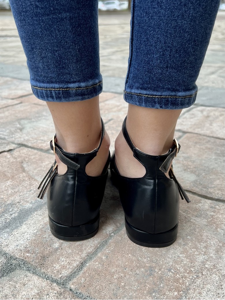 Ballerine multi cinturini NERE