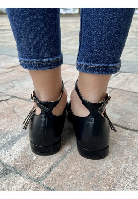 Ballerine multi cinturini NERE