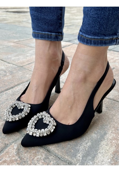 Decoltè a punta cinturino GIOIELLO nere