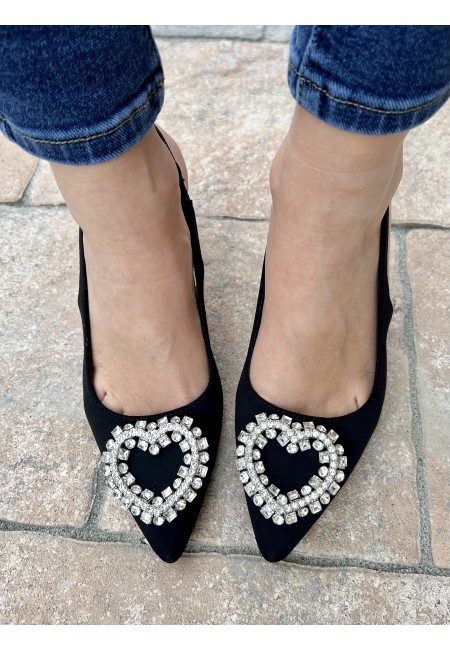 Decoltè a punta cinturino GIOIELLO nere