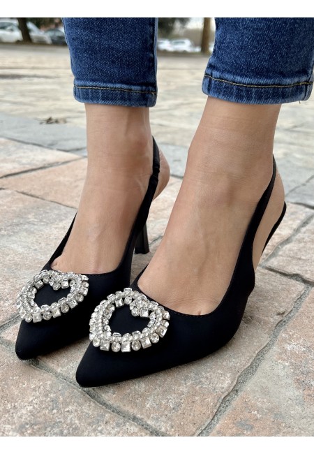 Decoltè a punta cinturino GIOIELLO nere