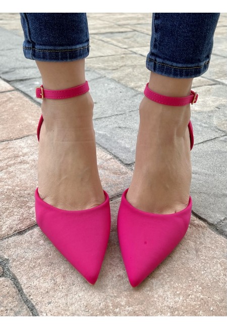 Decoltè a punta cinturino FUCSIA