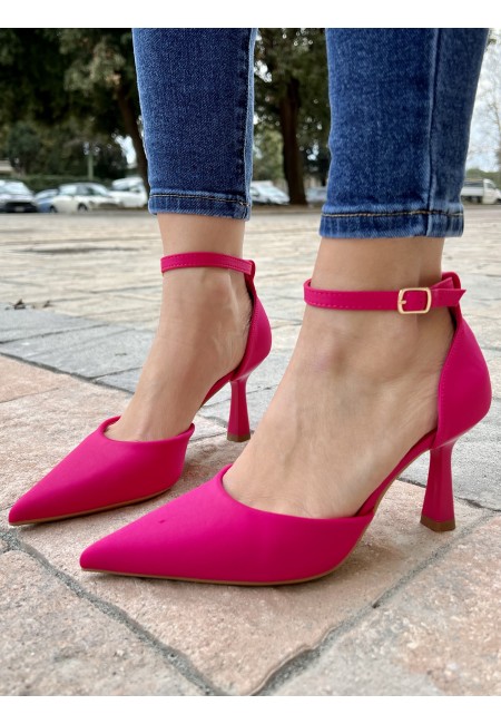 Decoltè a punta cinturino FUCSIA