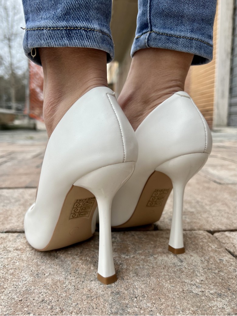 Decoltè a punta pelle BIANCHE f2983