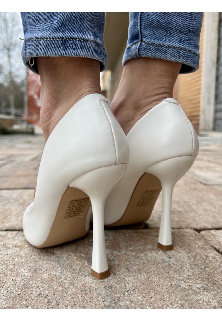 Decoltè a punta pelle BIANCHE f2983