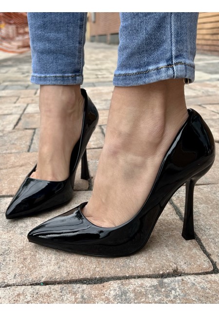 Decoltè a punta vernice NERE f2982