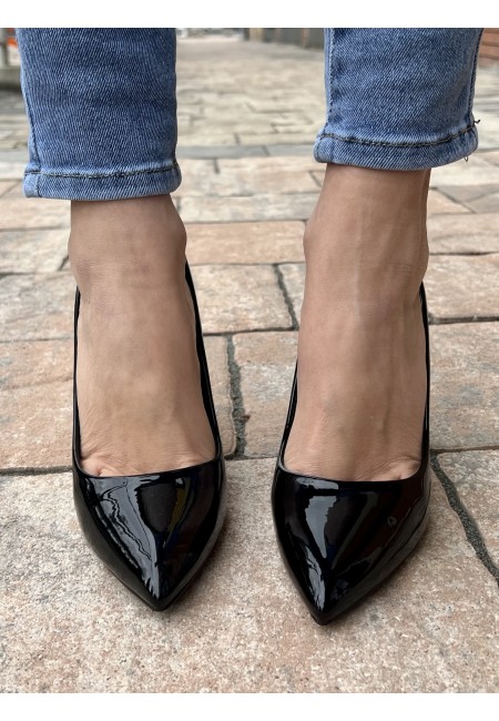 Decoltè a punta vernice NERE f2982