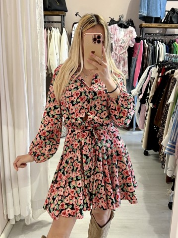 Vestito fiorellini SVOLAZZANTE nero