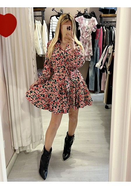 Vestito fiorellini SVOLAZZANTE nero