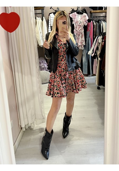 Vestito fiorellini SVOLAZZANTE nero