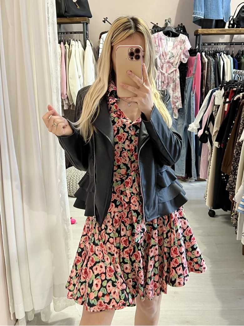 Vestito fiorellini SVOLAZZANTE nero