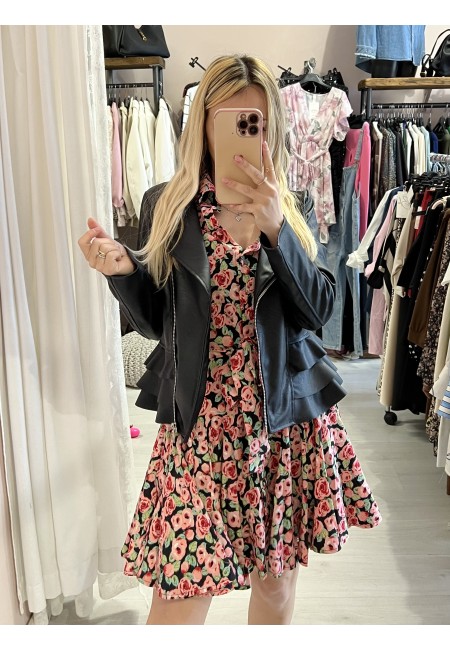 Vestito fiorellini SVOLAZZANTE nero