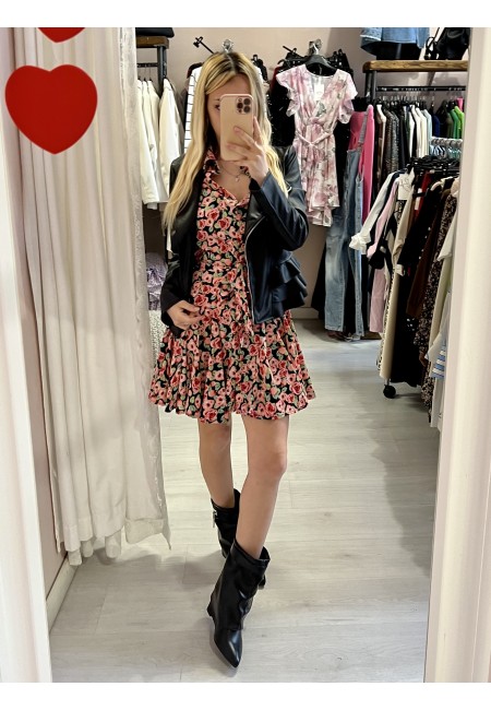 Vestito fiorellini SVOLAZZANTE nero